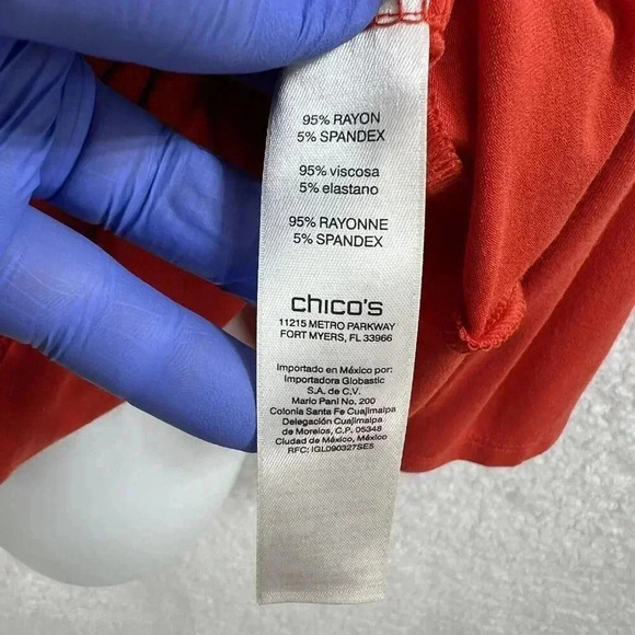 Chico's Zenergy Womens Draped Crossover Blouse Fold Front Top 1XL Audrey Hepburn - Picture 8 of 9